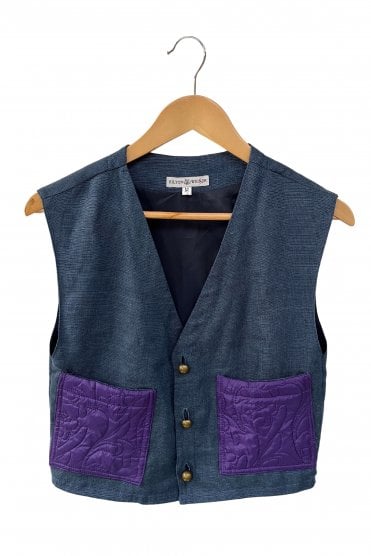 Adapted Cropped Waistcoat with Quilted Pockets