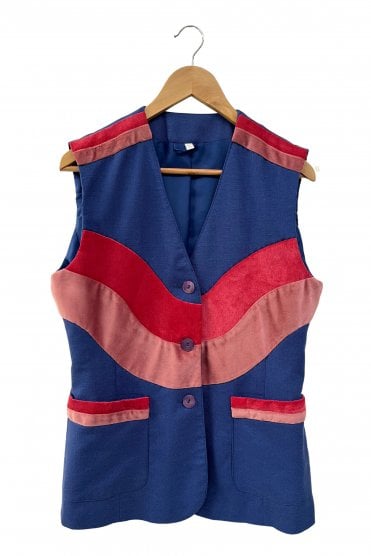 Adapted Vest with Velvet Appliqué Swirl