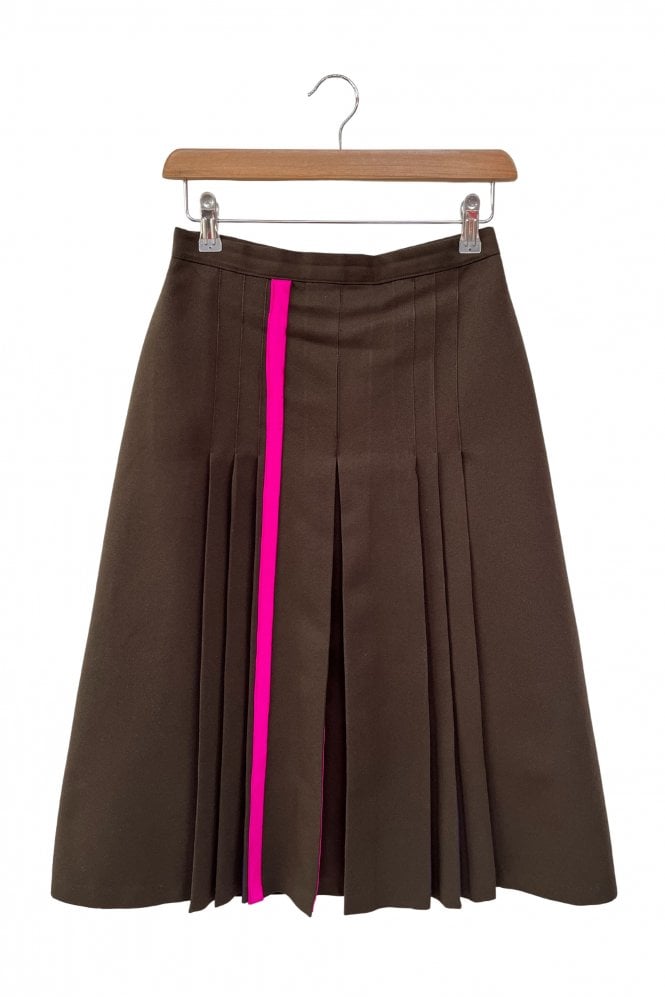 Adapted Vintage Pleated Skirt with Bright Colour Flashes