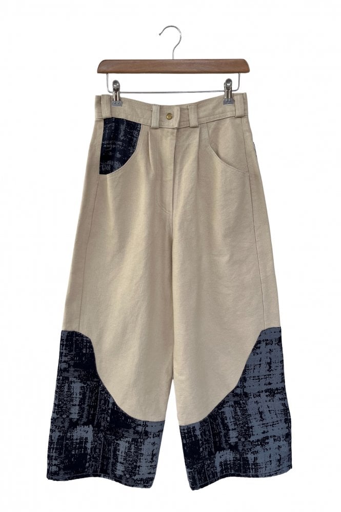 Afon Wide Leg Appliqué Trouser