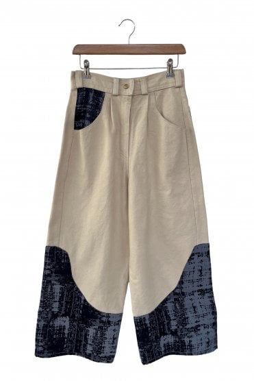 Afon Wide Leg Appliqué Trouser