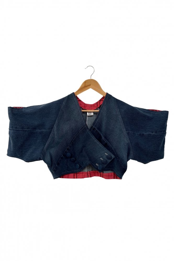 Enair Crossover Top with Structured Cold Shoulder Sleeve