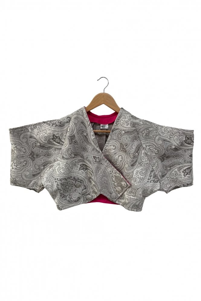 Enair Crossover Top with Structured Cold Shoulder Sleeve