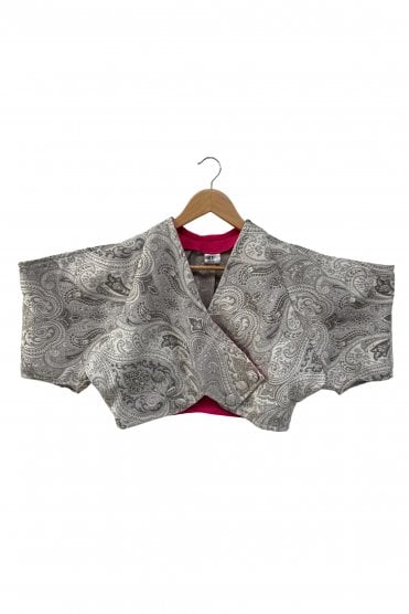 Enair Crossover Top with Structured Cold Shoulder Sleeve