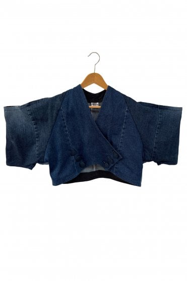 Enair Crossover Top with Structured Cold Shoulder Sleeve