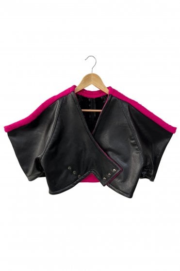 Enair Crossover Top with Structured Cold Shoulder Sleeve