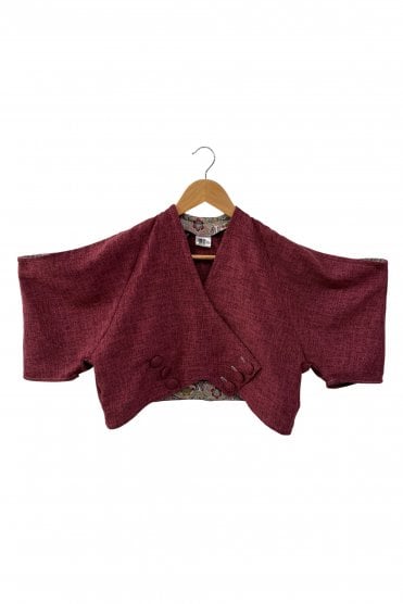 Enair Crossover Top with Structured Cold Shoulder Sleeve