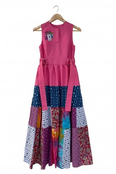 Ffion Sleeveless Tiered Patchwork Maxi Dress