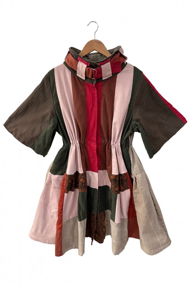 Kaede Denim Patchwork Coat Dress