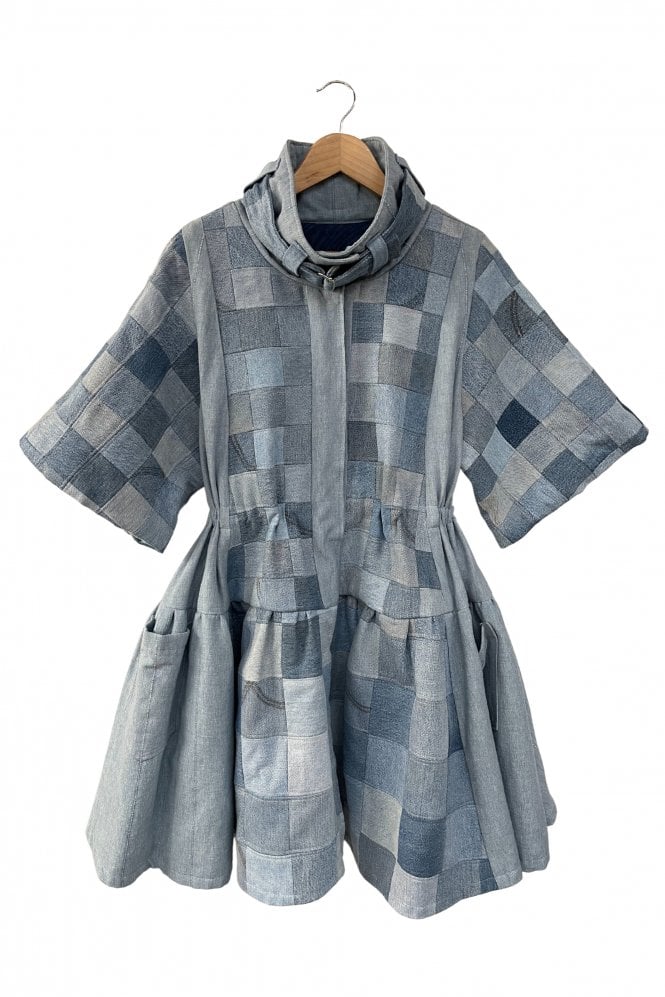 Kaede Denim Patchwork Coat Dress
